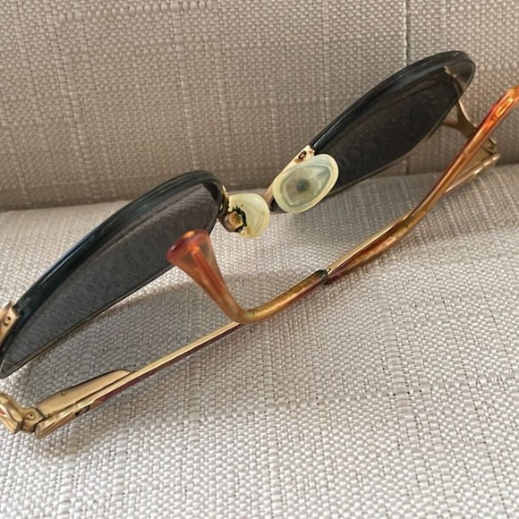 Vintage Elizabeth Arden Glasses Frame Gold Tone Half Rim Eyeglasses Read desc main image 4